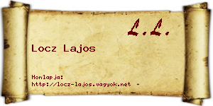 Locz Lajos névjegykártya